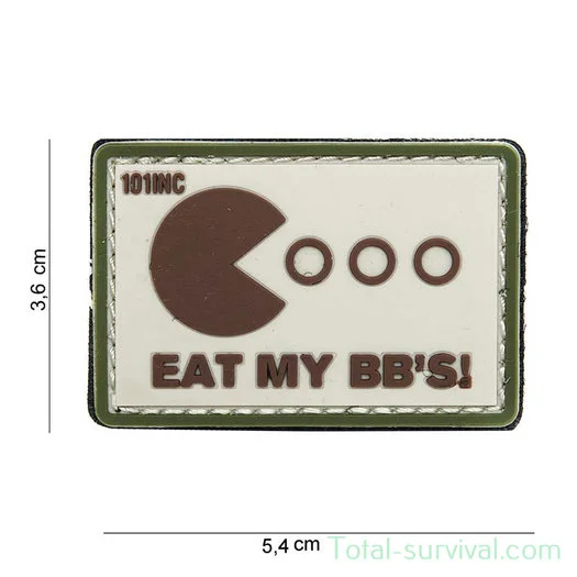 101 INC 3D PVC patch » Eat my BB’s » Beige/Green