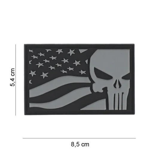 101 INC 3D PVC patch  » Punisher USA  » gray