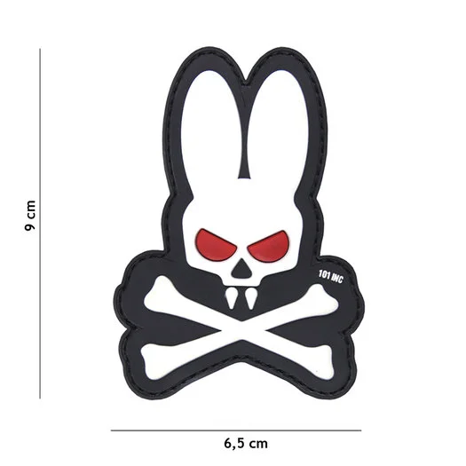 101 INC 3D PVC patch  » Skull bunny  » white