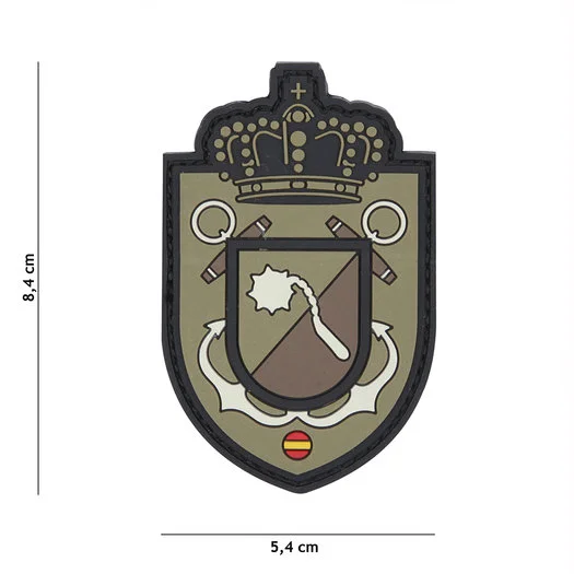 101 INC 3D PVC patch  » Spanish crown & shield  » black/green