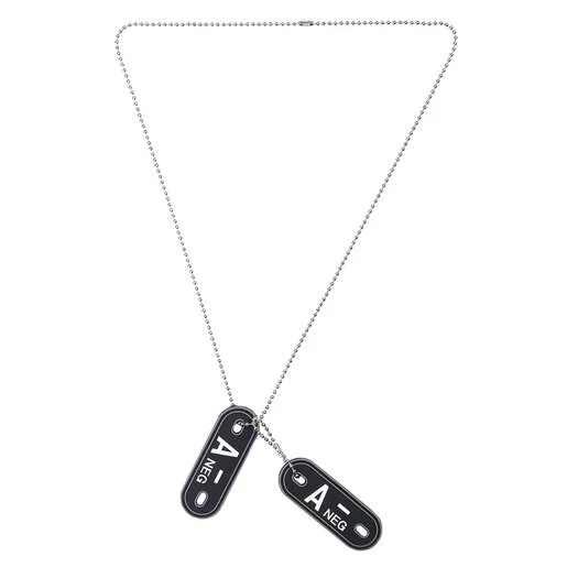 101 INC Dog tags PVC Groupe sanguin A- Négatif