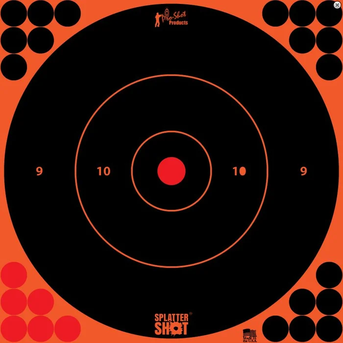 12B-ORNGE-5PK – Proshot 12&Prime; SplatterShot ® Orange Bullseye Target – 5 Pack