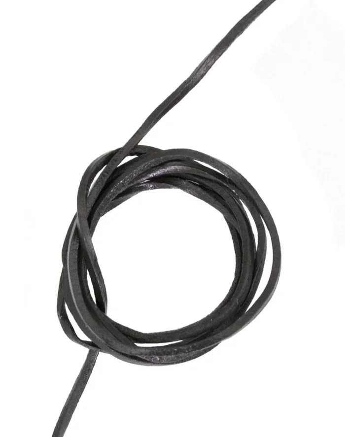 1626021100 – LARP Lanière en cuir, carrée 2,5mm, noire, 100 cm
