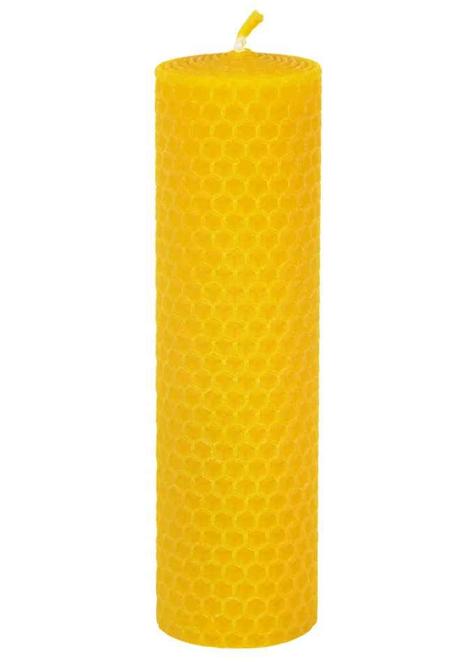 1905000005 – LARP Bougie 20x6cm Cire d&rsquo;Abeille Pure Alvéolée et Roulée