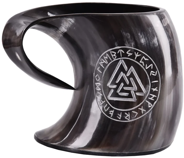 1916191050 – LARP Chope à bière en corne – Valknut 800mL