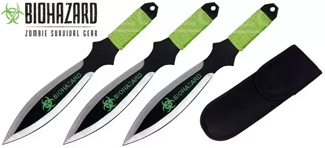 3 Couteaux de lancer 17cm couteau – Zombie BIOHAZARD
