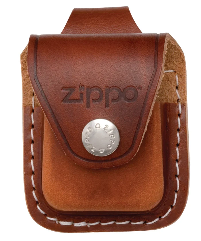 60001216 – ZIPPO Etui de Ceinture Cuir Marron w/ LOGO