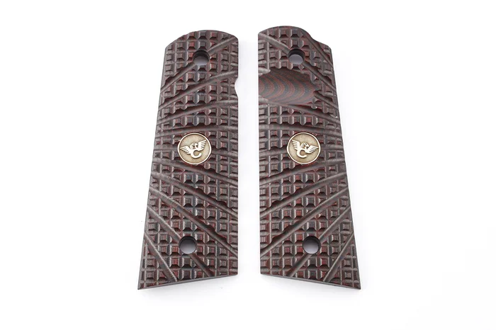 982-FS-FB-BC – Wilson Combat Grips Full-Size, Black Cherry G10, TRAK Starburst Pattern, Flat Bottom