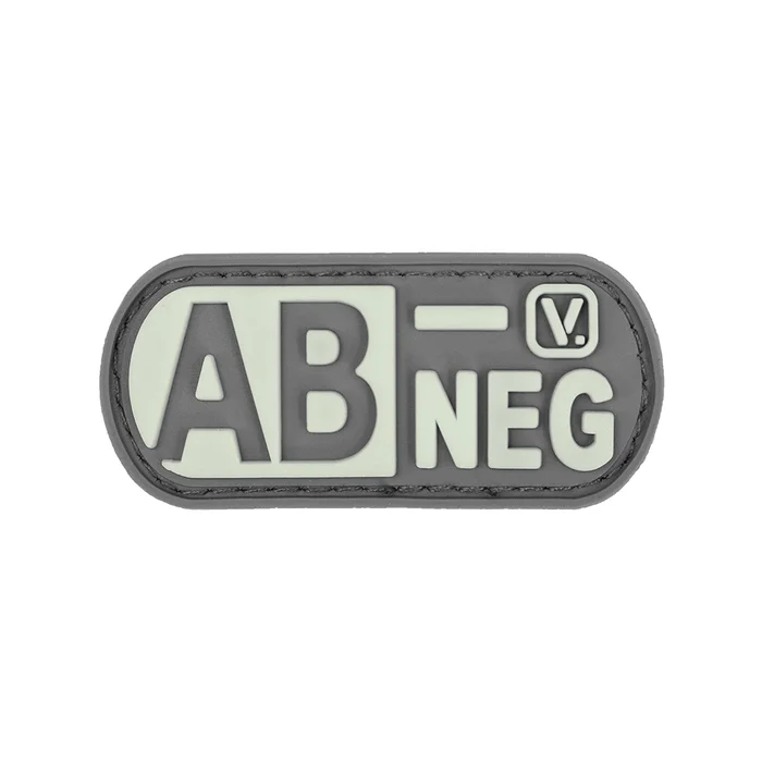 9ZBLTY-ABNEG -WG VANQUEST Blood Type AB- Negative – « Super-Lumen » Glow-In-The-Dark Patch