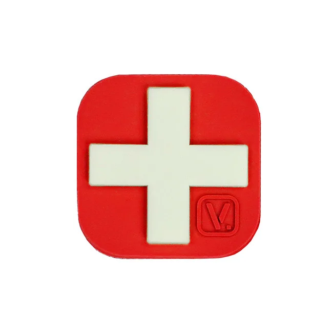 9ZMDCR-100-RD-GITD – VANQUEST Medical Cross 1&Prime; « Super-Lumen » Glow-In-The-Dark Patch RED