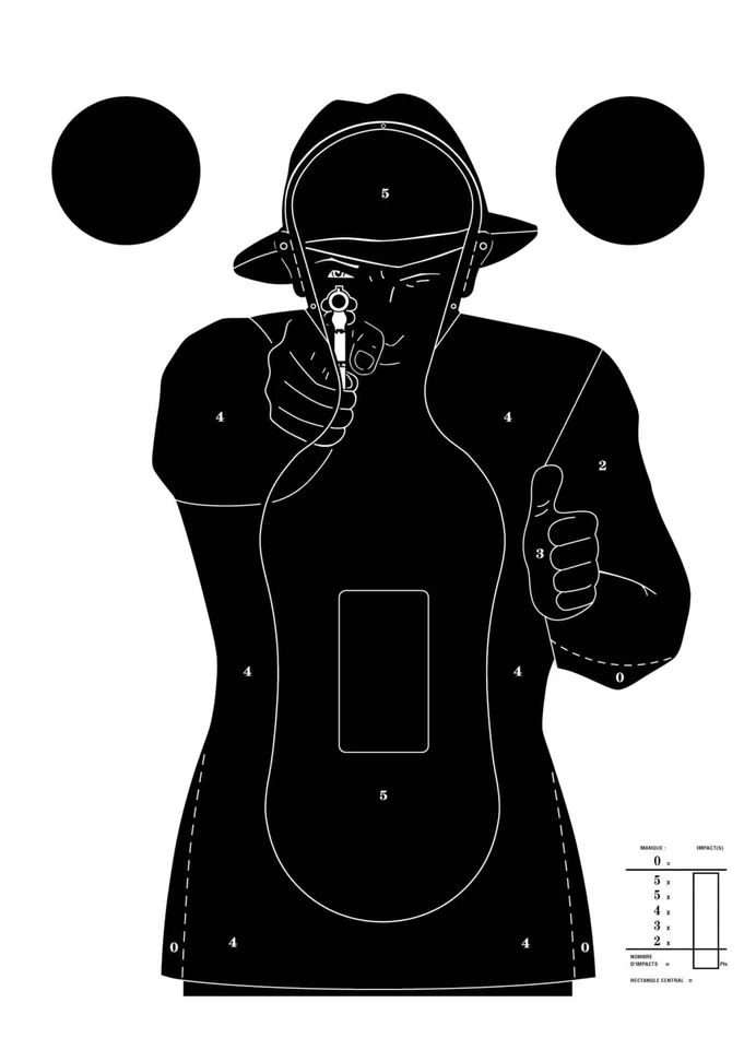 A52291 – 100 cibles cartons silhouette Police 51 x 71 cm