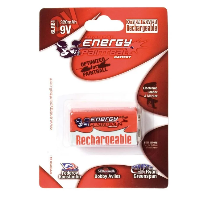 Accu Rechargeable 9V Energy Paintball – Type 6LR61 – Haute Capacité – Rechargeable et Durable
