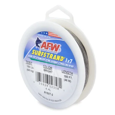 AFW – Câble de treuil de pêche Surfstrand 1×7 en acier inoxydable – Sans assemblage – Brillant