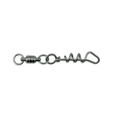 AFW – Émerillon de drague à roulement à billes en acier inoxydable avec mousqueton tire-bouchon en acier inoxydable – Noir bronze