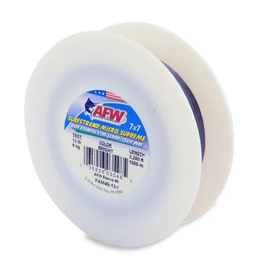 AFW – Fil de tête en acier inoxydable Micro Supreme Bare 7×7 Surfstrand – Brillant – 3280 pieds