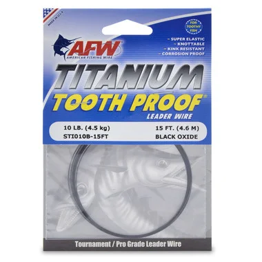 AFW – Fil de tête simple brin résistant aux dents en titane – Oxyde noir – 15 pieds