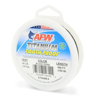 AFW – Fil de tête simple brin résistant aux dents en titane – Oxyde noir – Bobine de 500 pieds