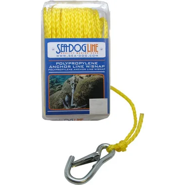 Amarre Sea-Dog Poly Pro avec mousqueton – 1/4″ x 100′ – Jaune
