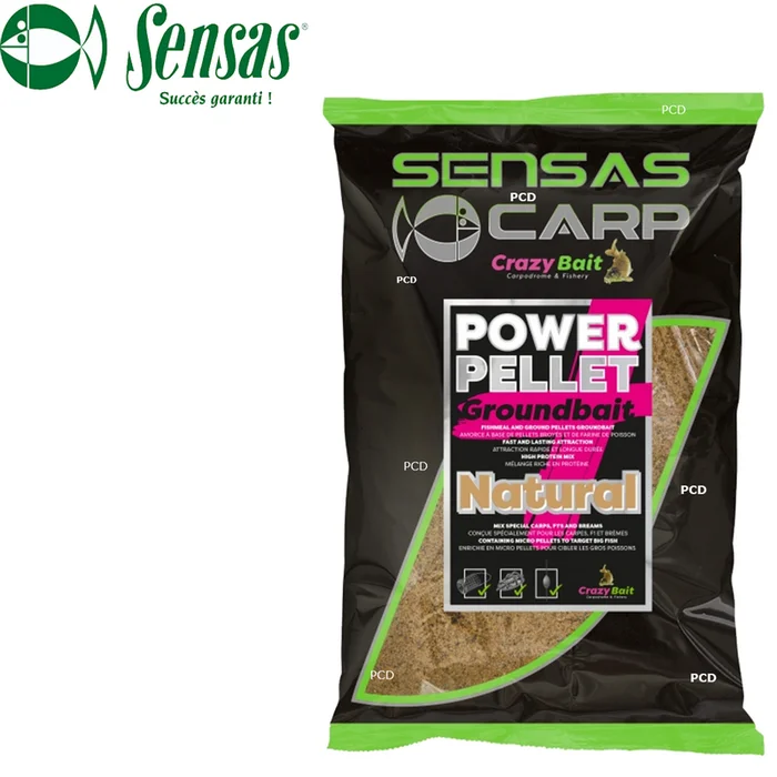 AMORCE SENSAS BIG BAG GROUNDBAIT UK POWER PELLETS PLUS NATURAL 2KG