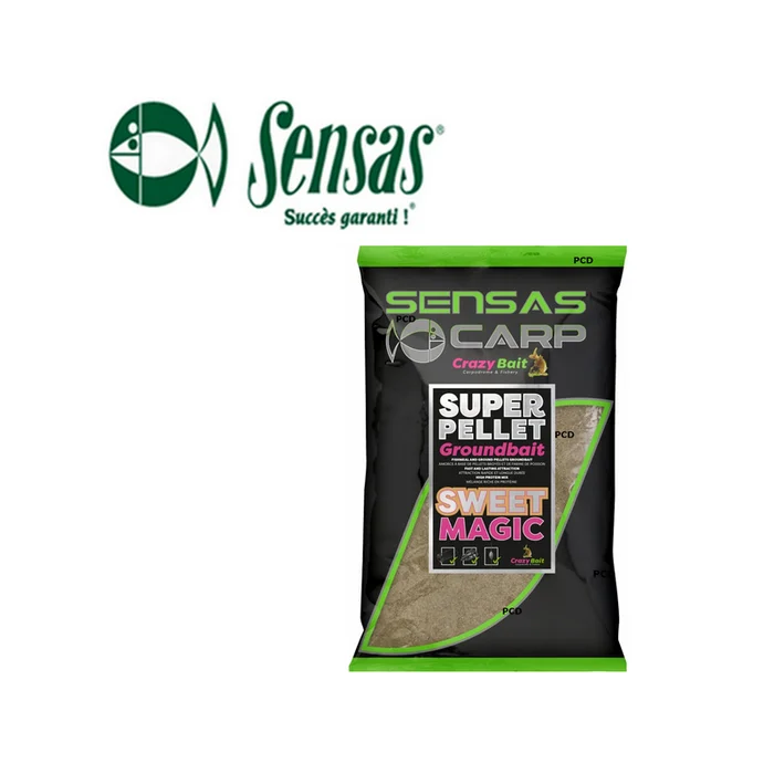 AMORCE SENSAS CRAZY BAIT SUPER PELLET GROUNDBAIT SWEET MAGIC 1KG