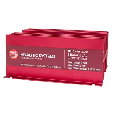 Analytic Systems Isolateur de batterie idéal 200A, 40V à 3 banques
