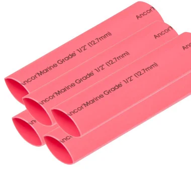 Ancor Gaine thermorétractable 1/2″ x 6″ – Rouge – 5 pièces