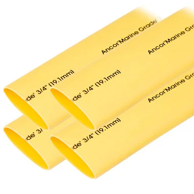 Ancor Gaine thermorétractable 3/4″ x 6″ – Jaune – 4 pièces