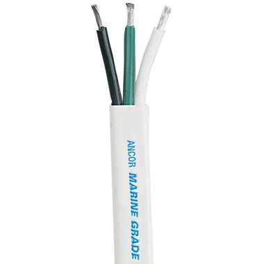 Ancor White Triplex Cable – 14/3 AWG – Flat – 250′