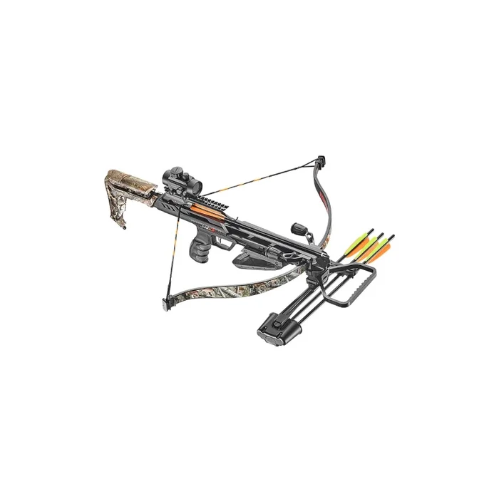 Arbalete Classique Ek-Poelang Jag 2 Pro Deluxe Camo 260fps 175lbs Avec Lunette De Visee Et Accessoires