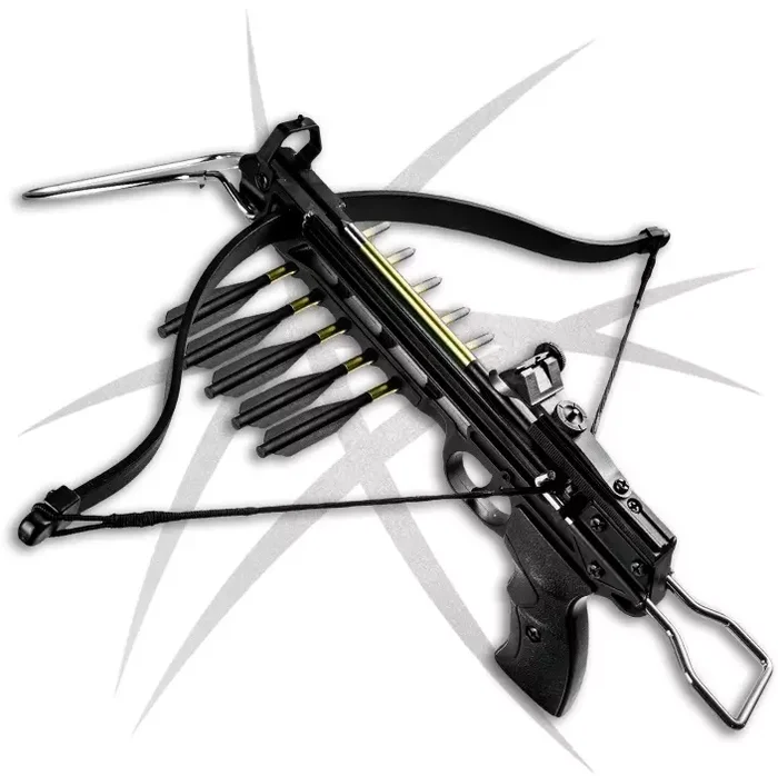 Arbalète pistolet 50 lbs précision + 3 flèches alu