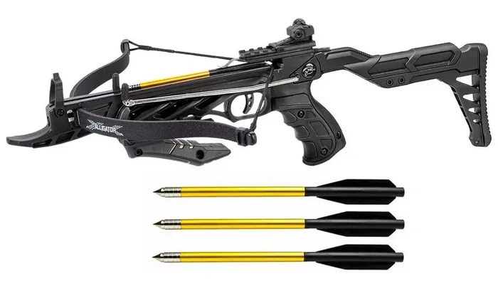 Arbalète pistolet 80 lbs noir crosse réglable