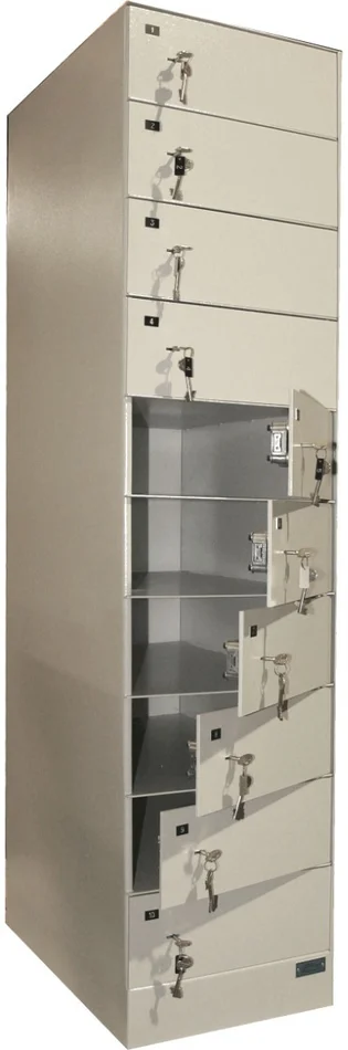 Armoire forte de sécurité – 10 casiers – avec clé passe-partout