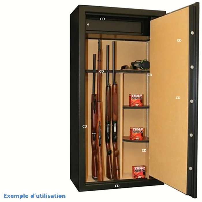 Armoire Infac Présidential 23 Armes + Lunettes + Coffre Intérieur + Etagères