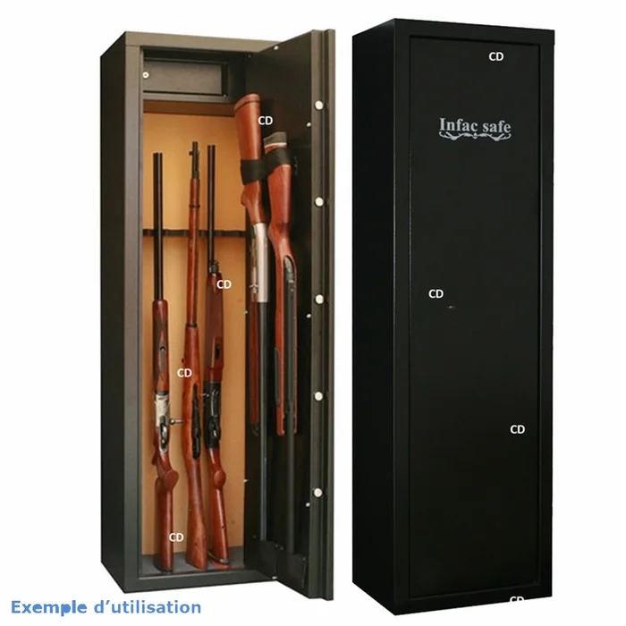 Armoire Infac Sentinel 10 Armes + Lunettes + Coffre Intérieur
