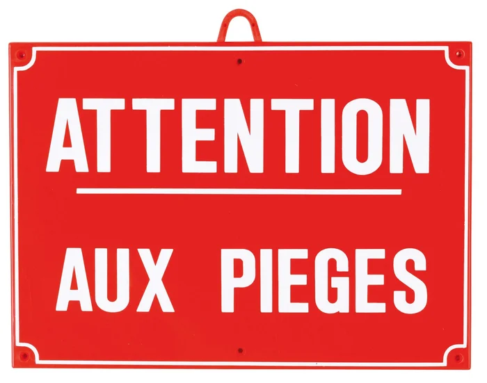 ATTENTION PIGE DIM 28 X 20 CM, ROUGE