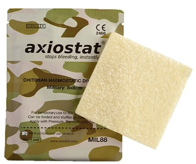 AXIO.MIL88 – AXIOSTAT Patch Hémostatique Chitosane 8 x 8 cm