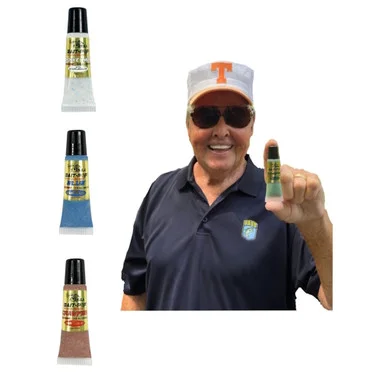 Bait Pop Bill Dance Legend Pack 1 – Lait de singe, bleu, écrevisse – Tubes Sparklscales parfumés LIVE SONAR INTENSIFIER 0,5 oz