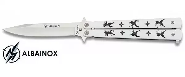 Balisong couteau papillon 22,5cm – Design NINJA shuriken