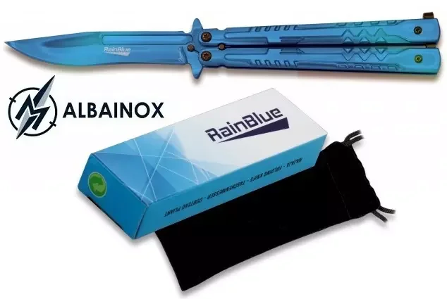 Balisong couteau papillon 22cm bleu nuit – ALBAINOX