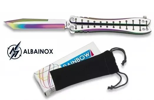 Balisong rainbow 23,2cm couteau papillon + housse