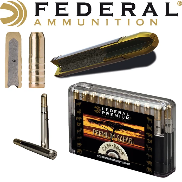 Balles Fédéral Bonded Sledgehammer Solid Cape Shok 458 Win Magnum 500 Grains Par 20