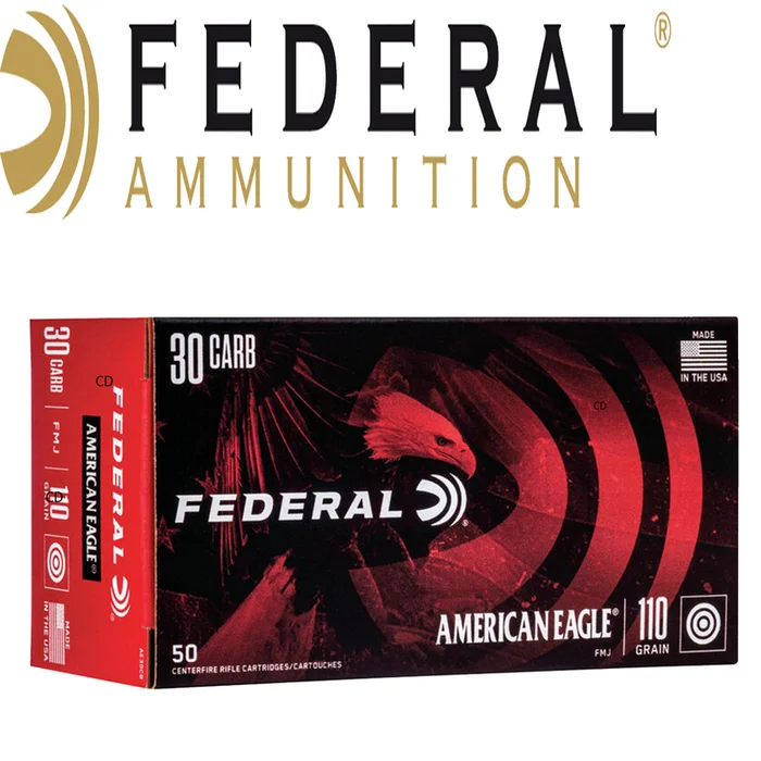 BALLES FEDERAL FULL METAL JACKET AMERICAN EAGLE RIFLE 30M1 110 Grains PAR 50
