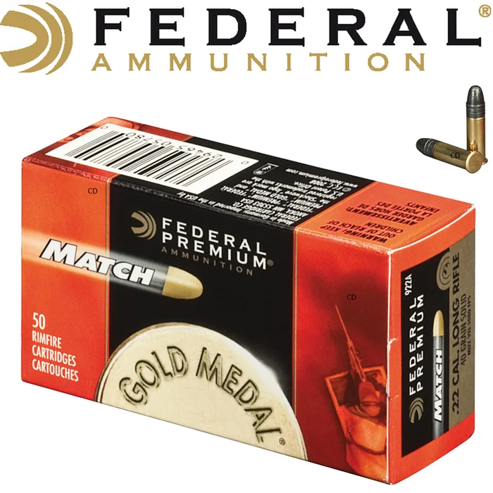 BALLES FEDERAL GOLD METAL RIMFIRE SOLID 22LR 40 Grains 711B PAR 50