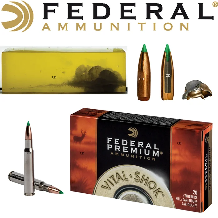 BALLES FEDERAL NOSLER BALLISTIC TIP VITAL SHOK 7mm Rem Mag 150 Grains PAR 20