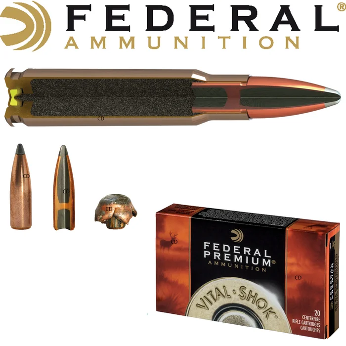 BALLES FEDERAL NOSLER PARTITION VITAL SHOK 270 WIN 150 Grains PAR 20