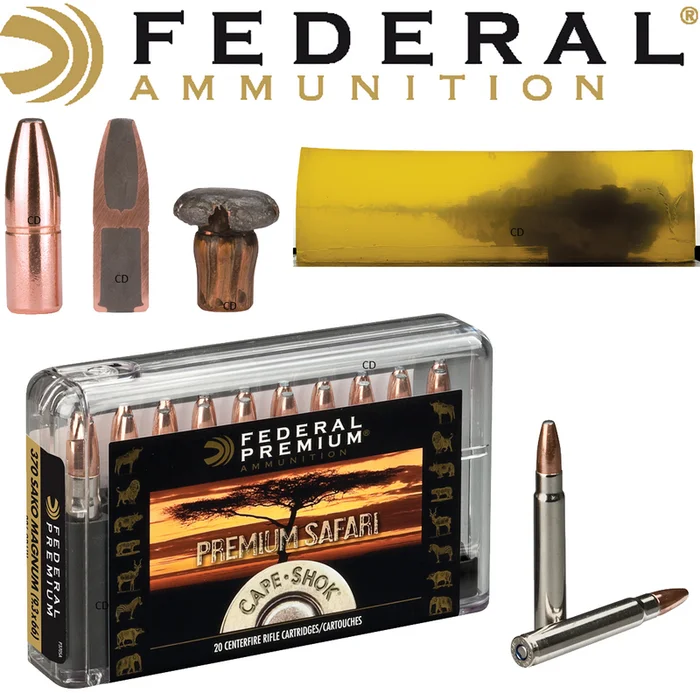 BALLES FEDERAL SWIFT A-FRAME CAPE SHOK 416 REM MAG 400 Grains PAR 20