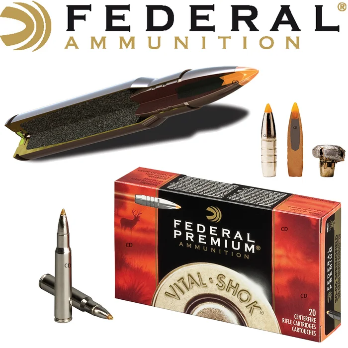 BALLES FEDERAL TROPHY BONDED TIP VITAL SHOK 30-06Sprg 180 Grains PAR 20