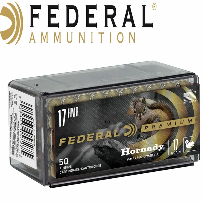 Balles Fédéral V-Shok Rimfire 17 HMR V-Max 17 Grains Par 50