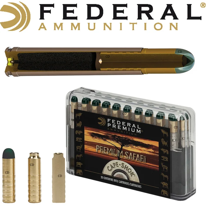 BALLES FEDERAL WOODLEIGH HYDRO SOLID CAPE SHOK 416 REM MAG 400 Grains PAR 20