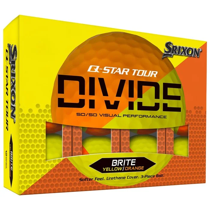 Balles neuves Srixon Q-Star Tour Divide 2 Yellow Orange